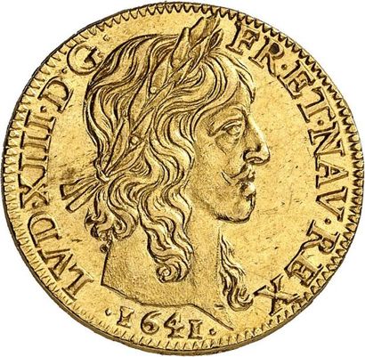 null LOUIS XIII (1610-1643). Louis d'or à la mèche mi-longue 1641 PARIS (A). 6,75...