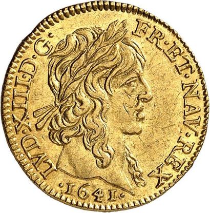 null LOUIS XIII (1610-1643). Demi louis d'or à la mèche mi-longue 1641 PARIS (A)....