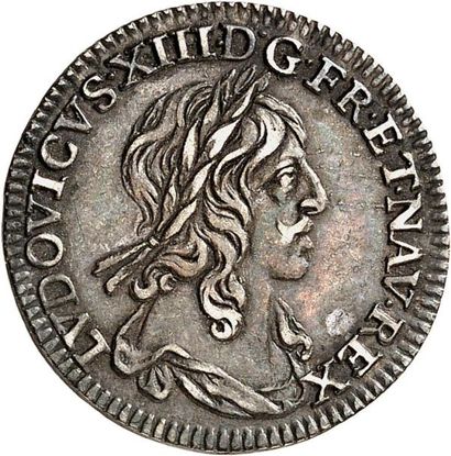 null LOUIS XIII (1610-1643). 5 Sols ou douzième d'écu 1642 PARIS (A). 2,25 g. 1er...