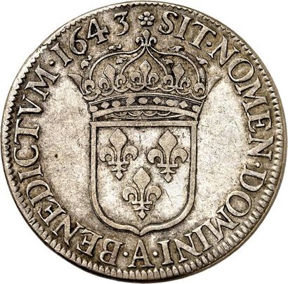 null LOUIS XIII (1610-1643). Louis d'argent de 60 Sols 1643 PARIS (A). 27,26 g. 2ème...
