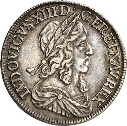 null LOUIS XIII (1610-1643). Louis d'argent de 30 sols 1643 PARIS (A). 13,74 g. 2ème...