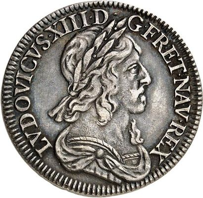 null LOUIS XIII (1610-1643). Louis d'argent de 15 sols 1643 PARIS (A). 6,81 g. 2ème...