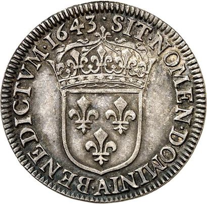 null LOUIS XIII (1610-1643). Louis d'argent de 15 sols 1643 PARIS (A). 6,81 g. 2ème...