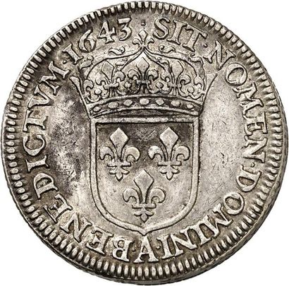 null LOUIS XIII (1610-1643). Piéfort en argent de l'essai du 15 sols 1643 PARIS (A)....