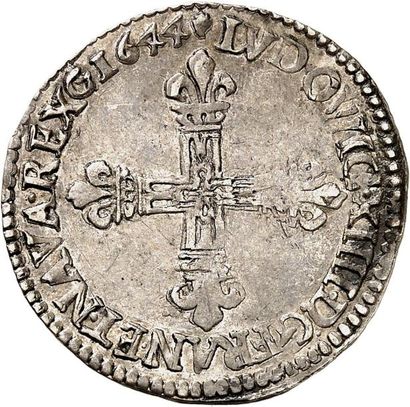 null LOUIS XIV (1643-1715). Huitième d'écu au marteau 1644 TOULOUSE (M). 4,92 g....