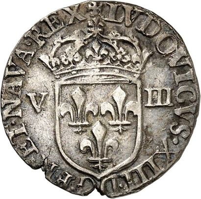 null LOUIS XIV (1643-1715). Huitième d'écu au marteau 1645 ARRAS (AR et rat). 4,77...