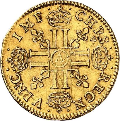 null LOUIS XIV (1643-1715). Demi-louis d'or à la mèche longue 1650 PARIS (A). 3,36...