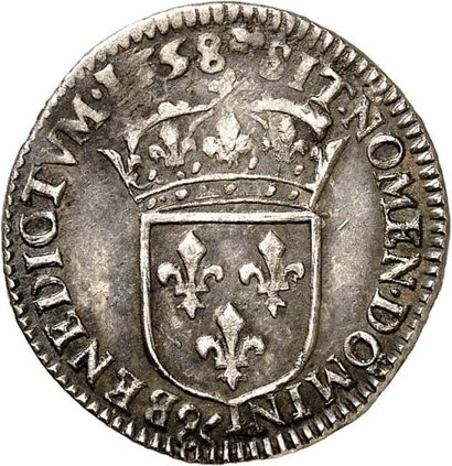null LOUIS XIV (1643-1715). Douzième d'écu à la mèche longue 1658 AIX (&). 2,29 g.
A/...