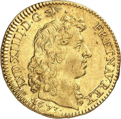 null LOUIS XIV (1643-1715). Louis d'or au buste juvénile, tête nue (1er type), 1673...