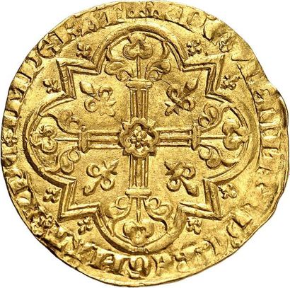 null JEAN LE BON (1350-1364). Mouton d'or émis en 1355. 4,63 g.
A/ + AGN°DEI°QVI°TOLL'....