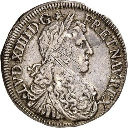 null LOUIS XIV (1643-1715). Demi écu au buste juvénile 1659 NANTES (T). 13,56 g.
A/...