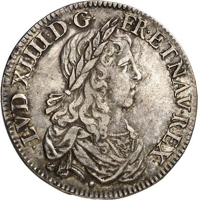 null LOUIS XIV (1643-1715). Demi écu au buste juvénile 1658 BOURGES (Y). 13,53 g.
A/...