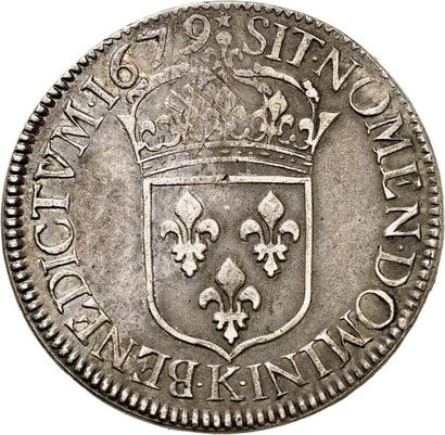 null LOUIS XIV (1643-1715). Écu à la cravate 1679 BORDEAUX (K). 27,02 g.
A/ LVD.XIIII.D.G...