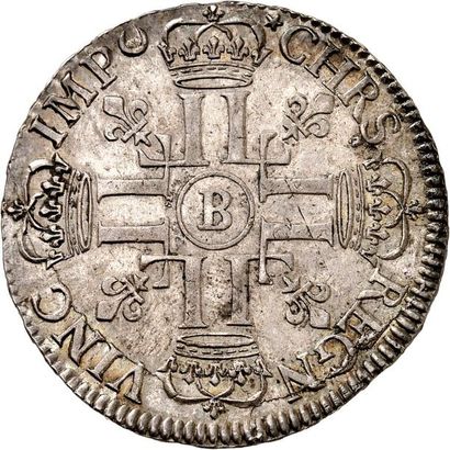 null LOUIS XIV (1643-1715). Demi écu aux 8 L du 1er type 1690 ROUEN (B). 13,48 g.
A/...