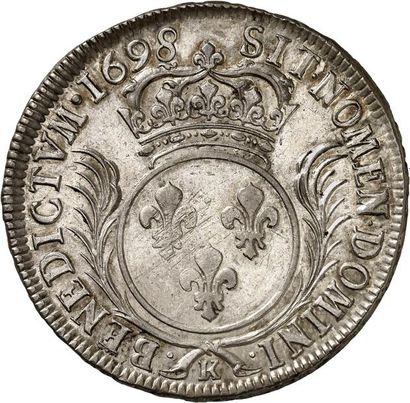 null LOUIS XIV (1643-1715). Écu aux palmes 1698 BORDEAUX (K). 27,44 g.
A/ LVD.XIIII.D.G...