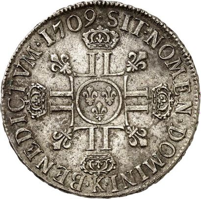 null LOUIS XIV (1643-1715). Écu aux 8 L du 2ème type 1709 BORDEAUX (K). 27,19 g.
A/...