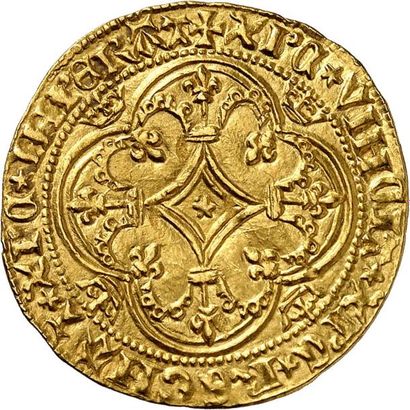 null CHARLES VI (1380-1422). Écu d'or de la 1ère émission (mars 1385). 4,01 g.
A/...