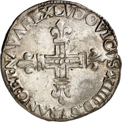 null Quart d'écu de Navarre 1649. 9,39 g.
A/ LVDOVICVS.XIIII.D.G.FRANC.ET.NAVAREX....