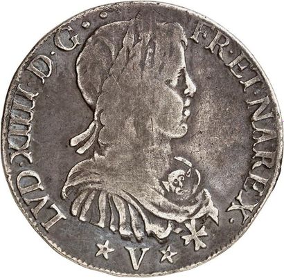 null Demi-écu de France-Navarre à la mèche longue 1652. 13,23 g.
A/ LVD.XIIII.D....