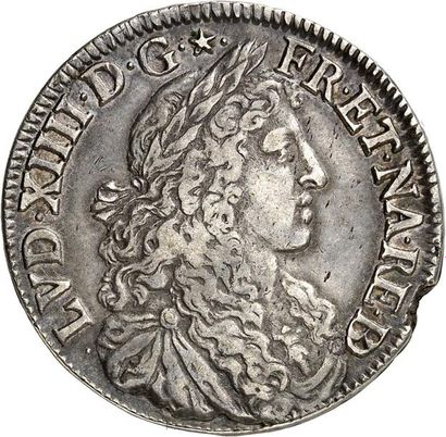 null Demi-écu de France-Navarre-Béarn au buste juvénile 1678 PAU. 13,50 g.
A/ LVD.XIIII.D.G....
