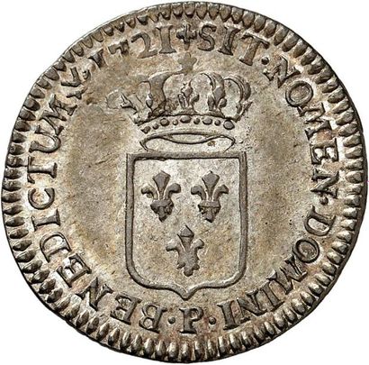 null LOUIS XV (1715-1774). Sixième d'écu de France 1721 DIJON (P). 4,08 g.
A/ LUD.XV.D.G.FR.ET.NAV.REX....