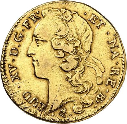 null LOUIS XV (1715-1774). Double louis d'or au bandeau 1763 PAU (Vaquette). 16,20...