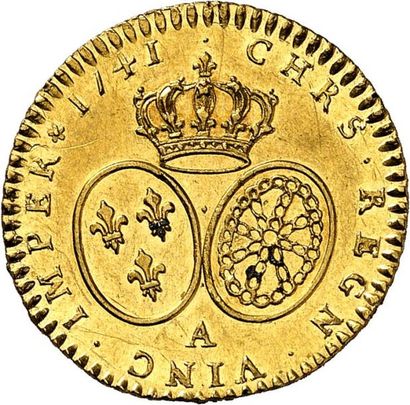 null LOUIS XV (1715-1774). Demi louis d'or au bandeau, pré-série 1741 PARIS (A)....
