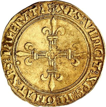null LOUIS XII (1498-1515). Écu d'or au soleil frappé à CHALONS EN CHAMPAGNE (point...