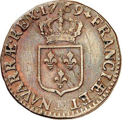null LOUIS XV (1715-1774). Demi sol à la vieille tête 1769 BESANÇON (CC). 5,62 g.
A/...