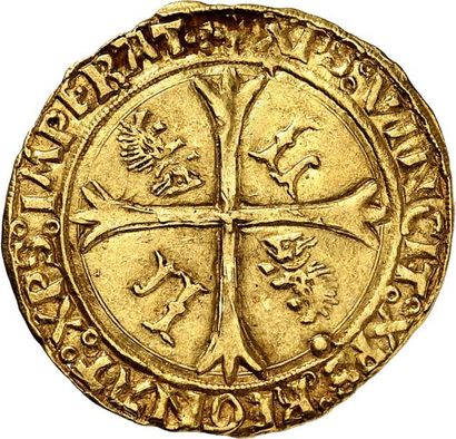 null LOUIS XII (1498-1515) Écu d'or au porc-épic frappé à LYON (point 12ème et trèfle...
