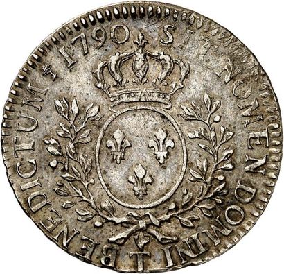 null LOUIS XVI (1774-1792). Demi-écu aux rameaux d'olivier 1790 NANTES (T). 14,67...