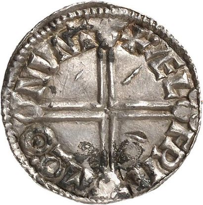 null AETHELRED II (978-1016). Penny en argent. 1,52 g. Type à la grande croix. Buste...