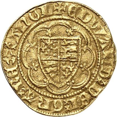 null EDOUARD III (1327-1377). Quart de noble d'or frappé à LONDRES pendant la période...