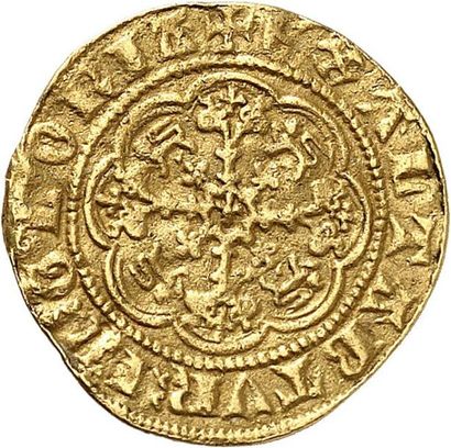 null EDOUARD III (1327-1377). Quart de noble d'or frappé à LONDRES pendant la période...