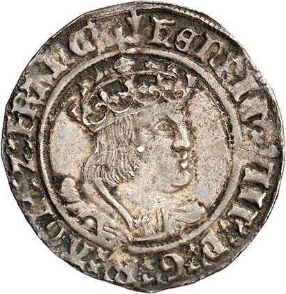 null HENRI VIII (1509-1547). Gros d'argent de la 2ème émission (1526-1544) frappé...