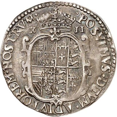 null PHILIPPE et MARY (1554-1558). Shilling en argent non daté (1554). 6,09 g. Bustes...