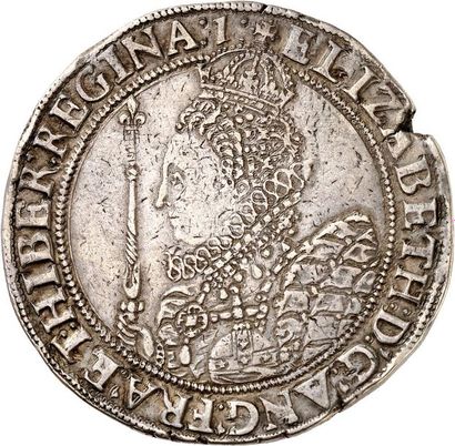 null ELISABETH Ière (1558-1603). Couronne d'argent de la 7ème émission frappée en...