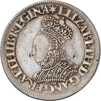 null ÉLISABETH Ière (1558-1603). Shilling en argent non daté de la 2ème émission...