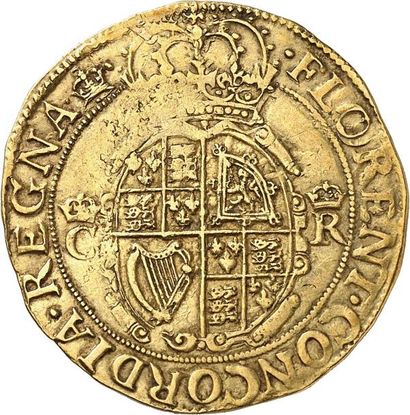 null CHARLES Ier (1625-1649). Unité d'or frappé à l'atelier de la Tour en 1635-1636...