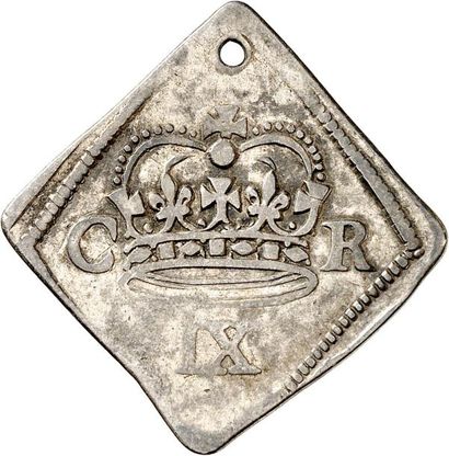null CHARLES Ier - SIÈGE DE NEWARK (1645-1646). Ninepence en argent 1646. 4,06 g....
