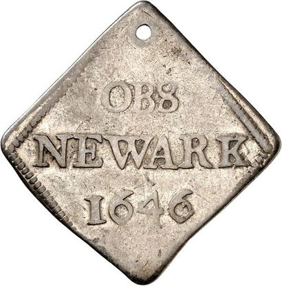 null CHARLES Ier - SIÈGE DE NEWARK (1645-1646). Ninepence en argent 1646. 4,06 g....