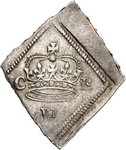 null CHARLES Ier - SIÈGE DE NEWARK (1645-1646). Sixpence en argent 1646. 2,98 g....
