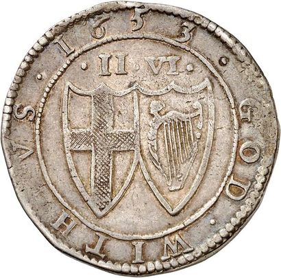 null COMMONWEALTH (1649-1660). Demi couronne en argent 1653 (soleil à l'avers). 15,14...