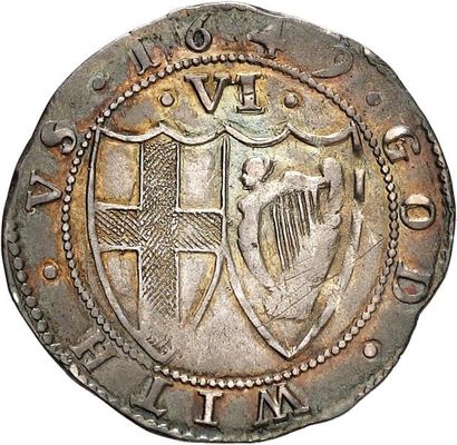 null COMMONWEALTH (1649-1660). Sixpence en argent 1649 (soleil à l'avers). 2, 89...