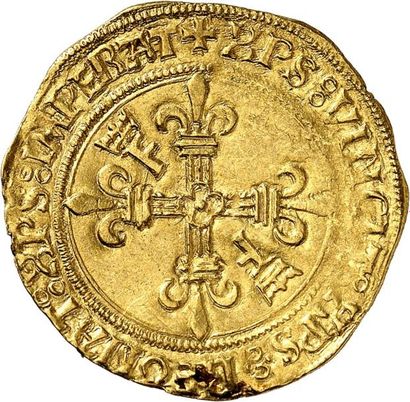 null FRANÇOIS Ier (1515-1547). Écu d'or au soleil du 2ème type frappé à MONTPELLIER...