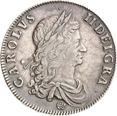 null CHARLES II (1660-1685). Couronne en argent 1662. Ier buste. 29,07 g. Son buste...