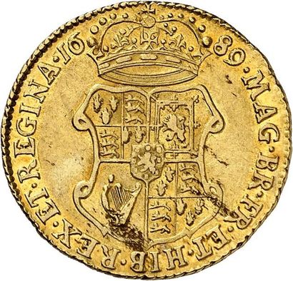 null °WILLIAM et MARY (1688-1694). Guinée en or 1689. 8,30 g. Leurs bustes accolés...