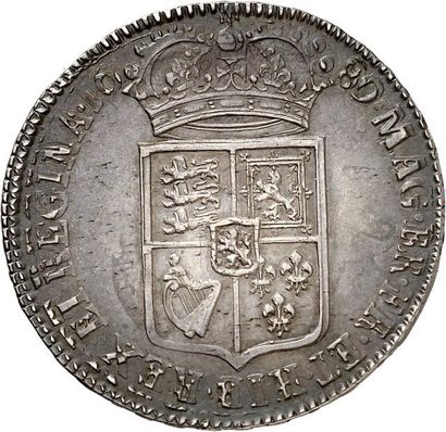 null WILLIAM et MARY (1688-1694). Demi couronne en argent 1689. 1er bustes et 1er...