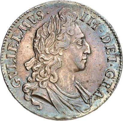 null WILLIAM III (1694-1702). Couronne en argent 1695. 1er buste. OCTAVO sur la tranche....