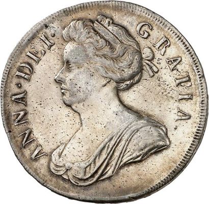 null ANNE (1702-1714). Couronne d'argent frappé en 1707 avant l'union avec l'Écosse....